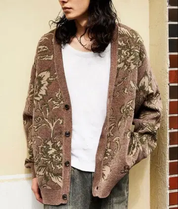 프릭스스토어 올 패턴 몰사 니트 가디건