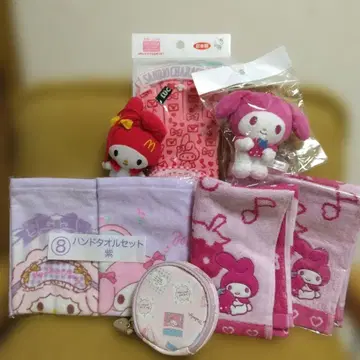산리오 마이멜로디 핸드 타월 세트 마스코트 건틀릿 소품함 묶음 판매