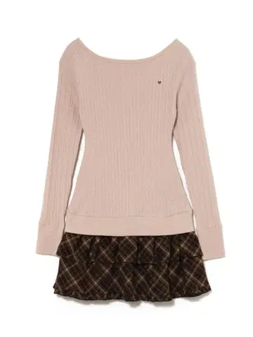 Nina check mini dress Pink Beige