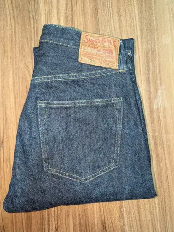 새상품급 슈가케인 1947 w30 가죽 패치 숨겨진 리벳 체인 스티치