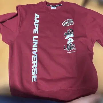 AAPE 버건디 맨투맨