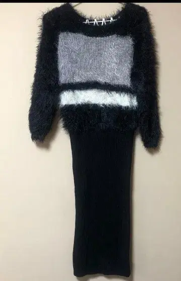 RESEXXY 니트 원피스 F 블랙/그레이