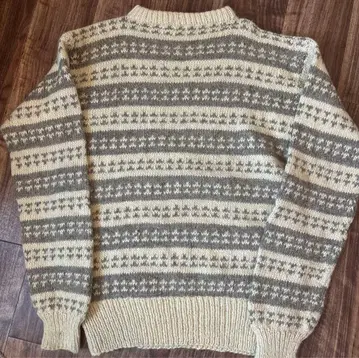 덴마크제 유럽 빈티지 울 니트 스웨터 버즈아이