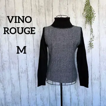 비노루즈 터틀넥 스웨터 M 긴팔 니트 이소재 믹스 블랙