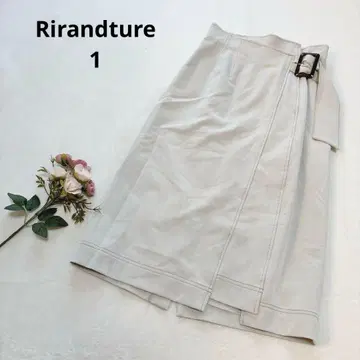 리랜드트루 아이보리 랩 스타일 무릎 아래 기장 타이트 스커트 S