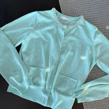 CELFORD 실크 블렌드 비쥬 넥 가디건