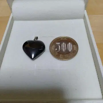 헤마타이트 하트 펜던트 탑