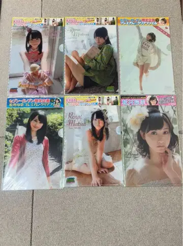 AKB48 마츠이 레나 세븐일레븐 한정판 클리어 파일 6장 덤 북마커