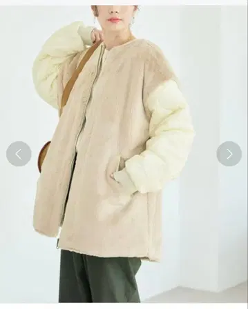 프릭스스토어 퍼 절개 퀼팅 리버서블 2way 아우터