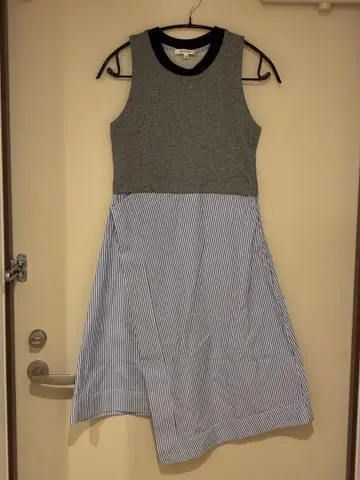 carven 슬리브리스 그레이 스트라이프 원피스