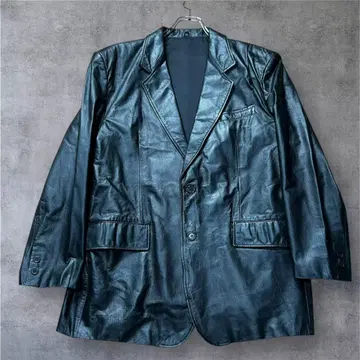 빅 사이즈 천연 가죽 테일러드 자켓 블랙 XL 소가죽