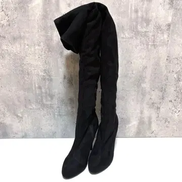 [ rienda ] 니하이 부츠 블랙 23.5 상당 하이힐 사이드 지퍼