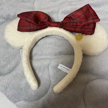 디즈니 머리띠 체크 무늬