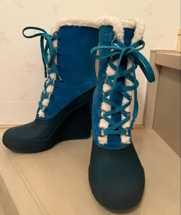 ccilu 파란 웨지솔 부츠