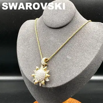 SWAROVSKI 스와로브스키 목걸이 태양 달 파베 골드