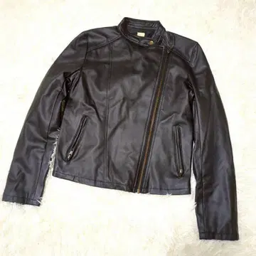 HERE'S AVENUE 인조 가죽 라이더 자켓 블랙