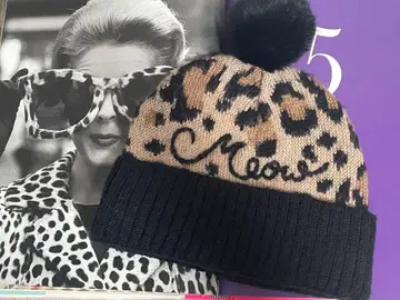 케이트 스페이드 레오파드 무늬 니트 모자