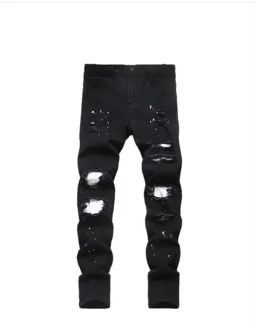 슬림핏 데님 블랙