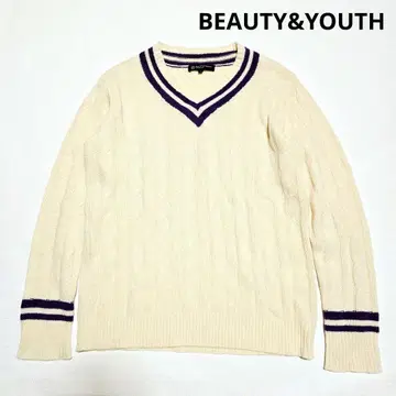 뷰티&유스 유나이티드 애로우즈 캐시미어 혼방 틸덴 케이블 니트