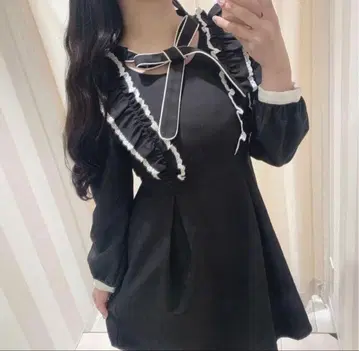 초커 리본 프릴 원피스 OP evelyn