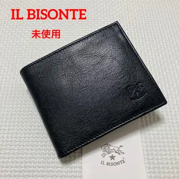미사용 IL BISONTE 일비종떼 가죽 접이식 지갑 블랙