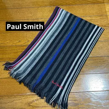 새상품급 독일제 폴스미스 멀티 컬러 스트라이프 머플러 원포인트 로고