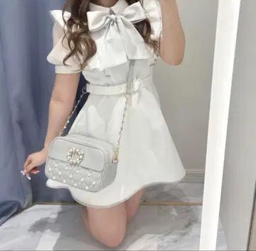 evelyn 바이컬러 리본 올인원 원피스