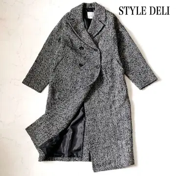 STYLE DELI 헤링본 인기 더블 롱 체스터 코트 2 M