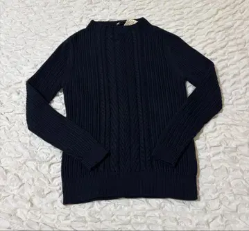 [ 새상품 ] 무인양품 케이블 무늬 스웨터 오가닉 코튼 XL 네이비