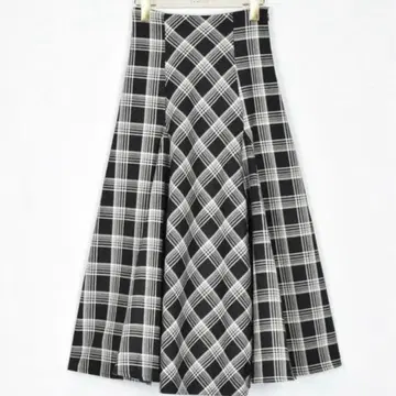 AnMILLE 체크 롱 SK 블랙