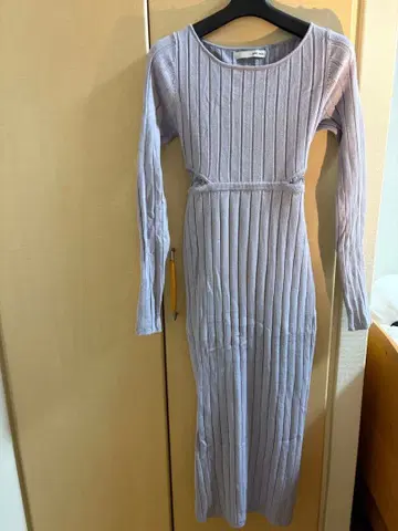 ROYALPARTY 허리 레이스 타이트 니트 원피스