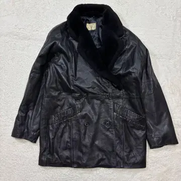 Le ciel 라무 가죽 자켓 블랙 보아 루즈핏 빈티지 2456