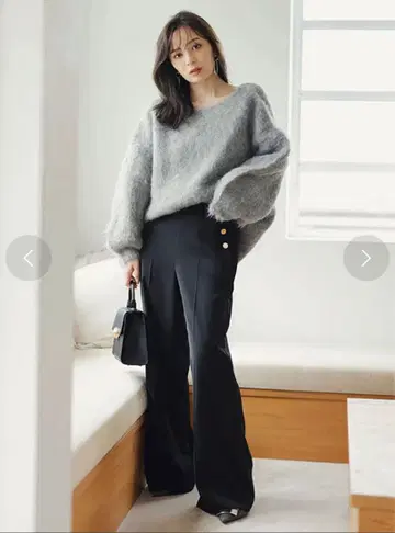 [미사용 새상품] anuans 센터 프레스 마린 팬츠 BLACK