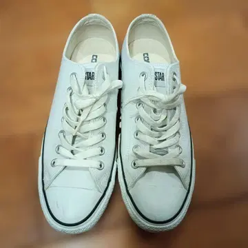 컨버스 올스타 화이트 가죽 스니커즈 27cm