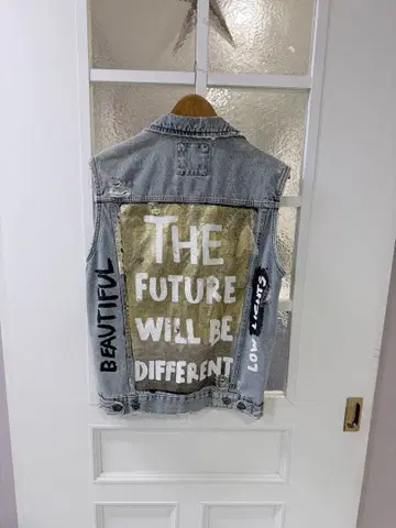 ZARA 슬리브리스 데님 자켓 라이트 블루