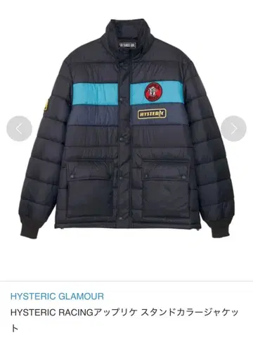 히스테릭 레이싱 아플리케 스탠드 카라 자켓 다운 남성용