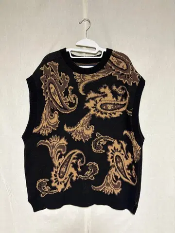 Many men, many minds. 페이즐리 무늬 니트 베스트