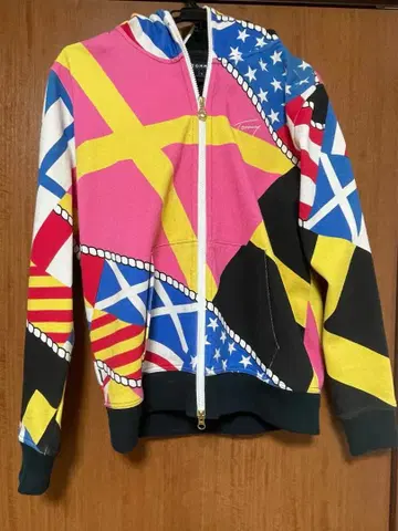 TOMMY 풀 집업 후드티 긴팔 남성용 L