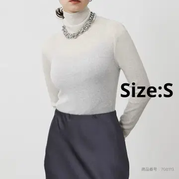 PLST 플라스테 라메 시어 리브 터틀넥 스웨터