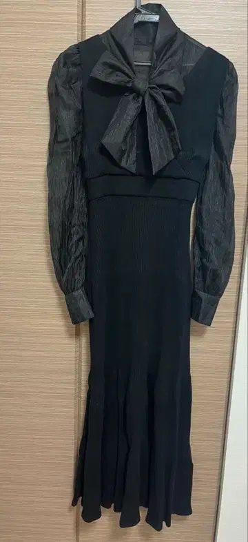 RESEXXY 시어 도킹 머메이드 원피스 블랙