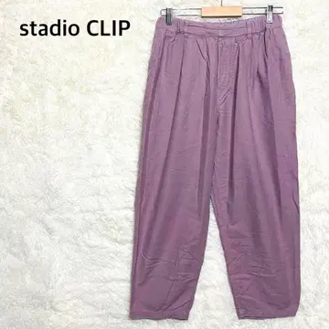 스튜디오 클립 캐주얼 팬츠 S 퍼플 허리밴딩 루즈한 사이즈