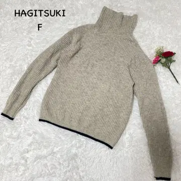 HAGITSUKI [ F ] 터틀넥 스웨터 리브 니트 나일론 울