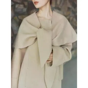 리버 울 미들 머플러 코트