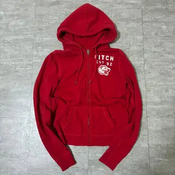 Y2k 00s 아바클로 집업 후디 크롭 빨간색