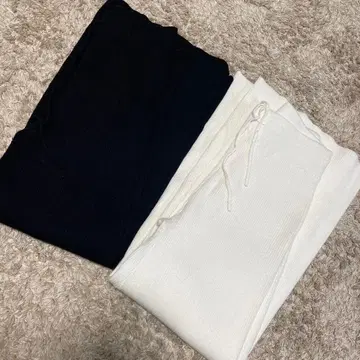 coca 니트 팬츠 블랙 화이트 2개 세트