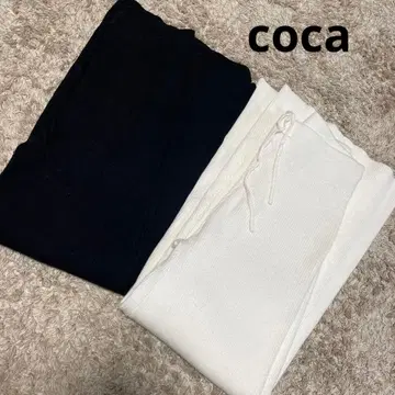 coca 니트 팬츠 블랙 화이트 2개 세트