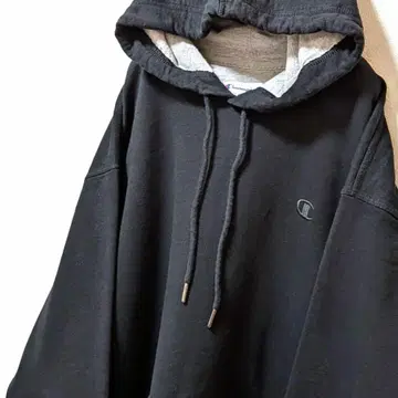 챔피온 Champion 두꺼운 자수 후드 맨투맨 블랙 L 구제 의류