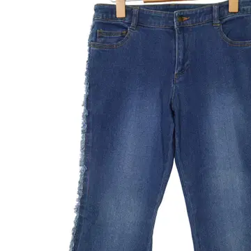 [ 새상품급 ] Y2K 사이드 프린지 플레어 데님 스트레치 9 인디고