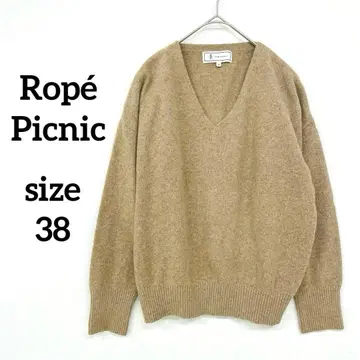 로페피크닉 V넥 니트 스웨터 38 폭스 혼방 부드러운 풀오버