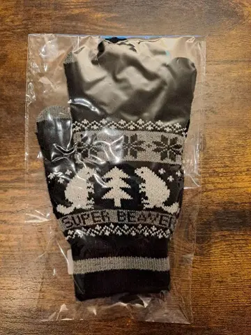 슈퍼 비버 장갑 니트 그로브 블랙